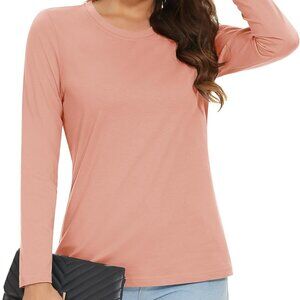 XX-Large Women's Soft Cotton Crew-Neck Tee in Apricot - Casual Comfort